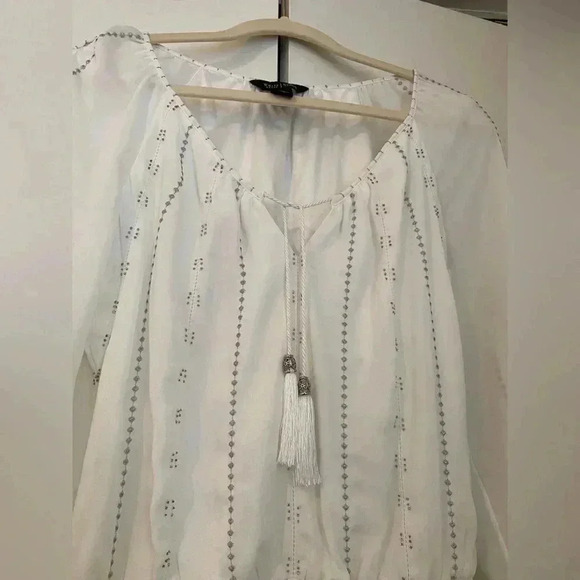 White House Black Market White Bohemian Blouson Dress Sz S - Picture 6 of 9